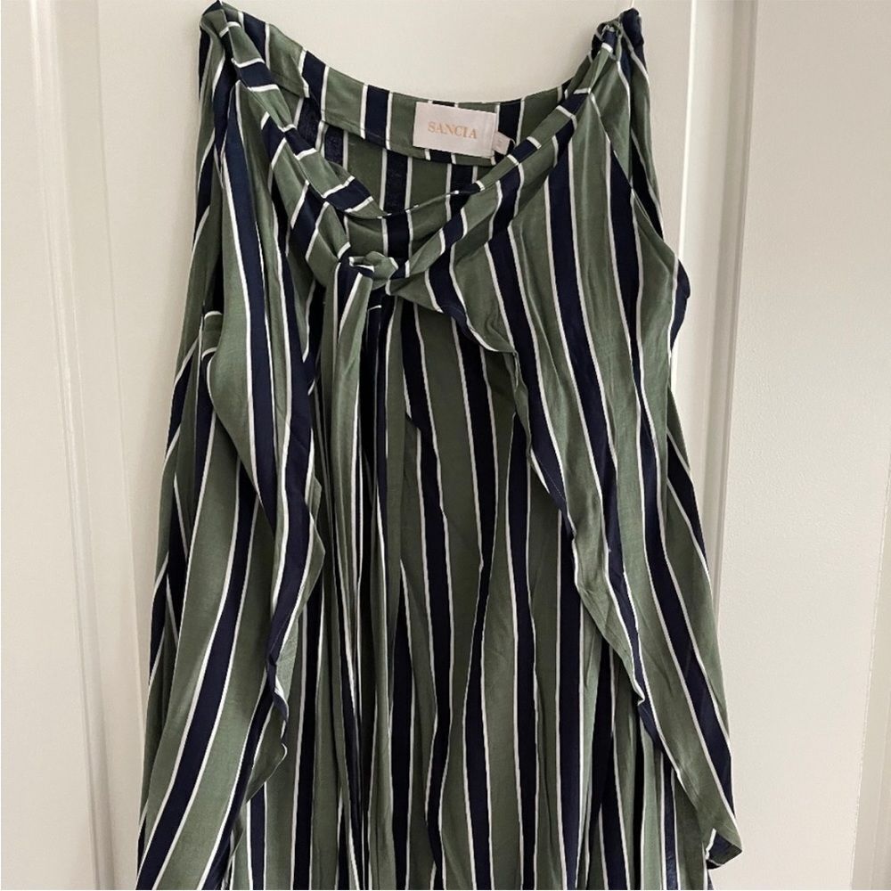 SANCIA‎ Mira Striped Tie Wrap Midi Green Skirt Size XS - Picture 3 of 8